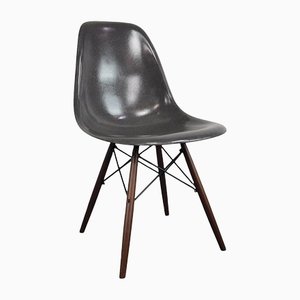 Sedia DSW in pelle grigia di Charles Eames per Herman Miller