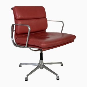 Terracotta Leder Soft Pad Group Stuhl von Charles und Ray Eames für ICF