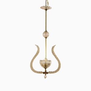 Italian Murano Glass Chandelier by Ercole Barovier for Barovier & Toso, 1940s