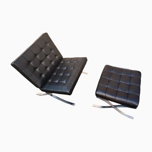 Lounge Chair & Ottoman by Ludwig Mies Van Der Rohe, Set of 2