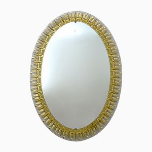 Cristal Art Modern Sholated and Golden Mirror of the Middle of the Century, Italy, 1960s