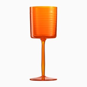 Striped Orange Gigolo Water Glass by Nason Moretti