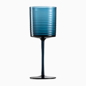 Gestreiftes blaues Gigolo Wasserglas von Nason Moretti