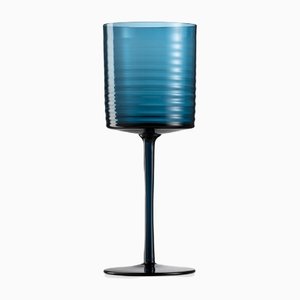 Striped Blue Gigolo Water Glass by Nason Moretti