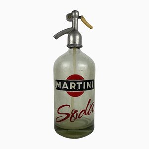 Botella de refresco publicitaria de Martini o Seltzer, años 50