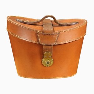 Round Leather Hat Trunk