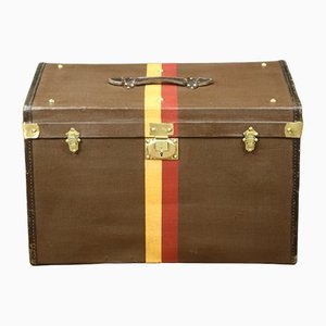 Hat Trunk in Brown Canvas with Stable Bands