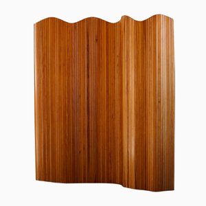 French Art Deco Room Divider in Patinated Pine Attributed to Jomain Baumann, 1940s
