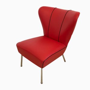 Restored Tubular Metal & Leatherette Ear Chair from Drabert