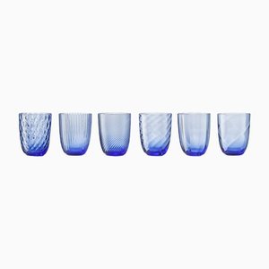 Idra Aquamarine Water Glasses by Nason Moretti, Set of 6