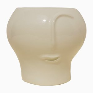 Vase Visage en Céramique Blanche par Chiara Cioffi pour Materia Creative Studio