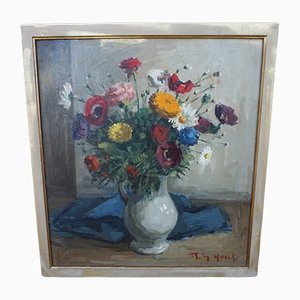 Belgium Painting, 20th-Century, Oil on Canvas, Framed