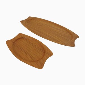Danish Trays in Teak from Silva, 1960s, Set of 2
