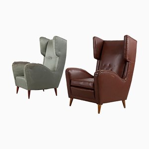 Wingback Chairs by Melchiorre Bega, Italy, 1950s, Set of 2