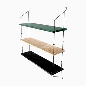 Mixed Marble and Black Steel Morse Shelf from Oxdenmarq