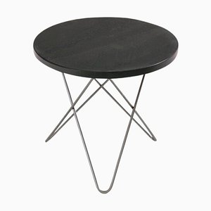 Mini Black Slate and Steel O Coffee Table by Ox Denmarq