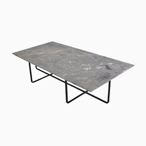 Large Grey Marble and Black Steel Ninety Coffee Table by Ox Denmarq