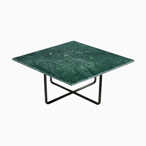 Medium Green Indio Marble and Black Steel Ninety Table by Ox Denmarq