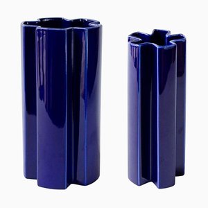 Blue Ceramic Kyo Star Vases by Mazo Design, Set of 2