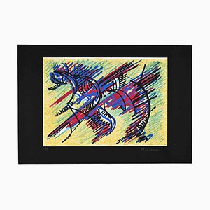 Umberto Mastroianni, Yellow Composition, Original Screen Print, 1980s
