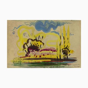 Jean-Raymond Delpech, Explosion de Couleurs, Dessin Original, 1960