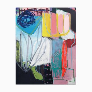 Ludovic Dervillez Delight, 2021, Acrylic, Spray Paint & Oil Stick on Canvas