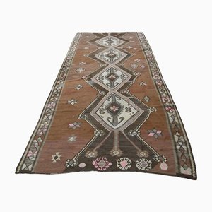 Wide Turkish Handmade Wool Oushak Runner Rug