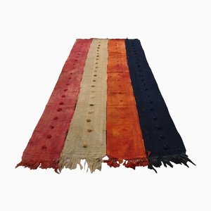 Turkish Handmade Wool Kilim Area Rug in Orange, Sivas