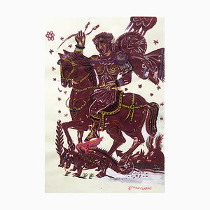 Apostolos Chantzaras, Heroes and Riders on Horseback, 2016, Mixed Media on Paper