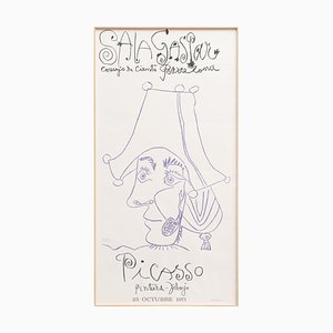 Póster de exposición de Pablo Picasso vintage, 1971