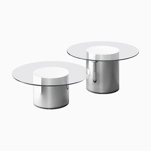 Glass Side Tables by Ramon Úbeda and Otto Canalda for Bd, Set of 2