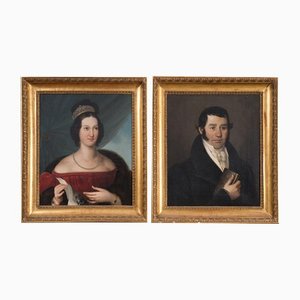 Noble Characters, 1832, Oil on Canvas, Framed, Set of 2