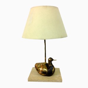 Lámpara en forma de pato de latón, años 70