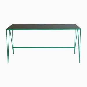 Großer grüner Schreibtisch aus natürlichem Linoleum von & New