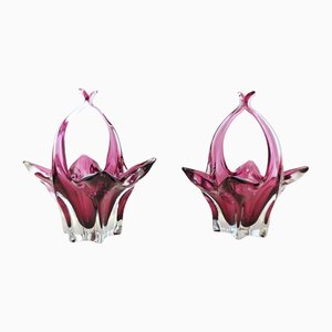 Pink Murano Glass Bonbonnière Bowls, Italy, Set of 2