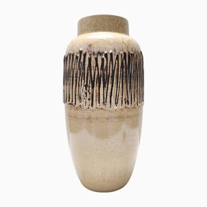 Postmodern Handmade Beige and Black Glazed Ceramic Vase, Germany