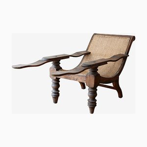 Antique Asian Rattan Lounge Chair