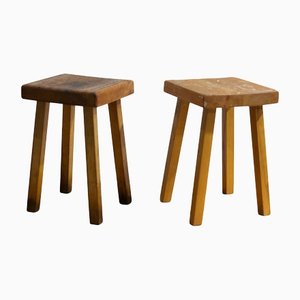 Set of Vintage Wood Stools by Charlotte Perriand for Mountain Les Arcs, 1960s