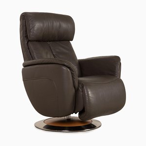 Gray Leather Ergoline Armchair from Himolla