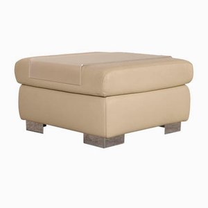 Cream Leather Courage Stool from Ewald Schillig