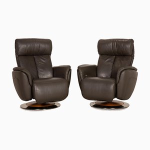 Gray Leather Ergoline Armchair from Himolla, Set of 2