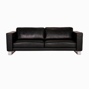 Black Leather Ego Three-Seater Couch from Rolf Benz