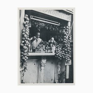 Napoli, Fruitsstand, años 50, Fotografía en blanco y negro