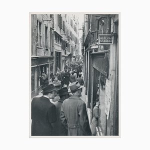 Einkaufsstraße, 1950er, Schwarz-Weiß-Fotografie