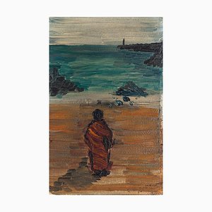 El mar, pintura al óleo original, siglo XX