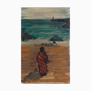 The Sea, pintura al óleo original, siglo XX