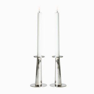 Silberne Kerzenständer von Jarl Ölveborn, 2er Set