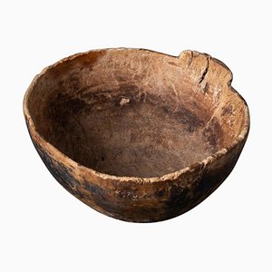 Swedish Round Rustic Wood Bowl