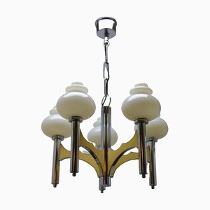 Chandelier with 5 Opaline Glass Globes
