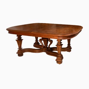 French Table in Solid Walnut, Early 20th-Century